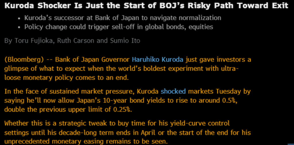 , The Bank of Japan Shocks The World