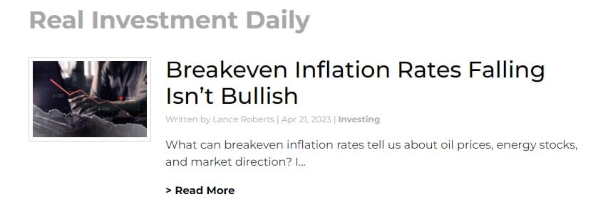 , Is A Rolling Recession Helping The Markets?