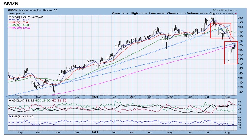 , MSFT, AMZN &#8211; negative 8/15/24